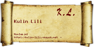Kulin Lili névjegykártya