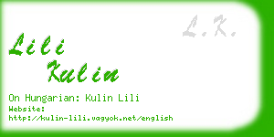 lili kulin business card